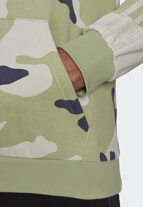 adidas Performance - Camo hoodie - magic lime
