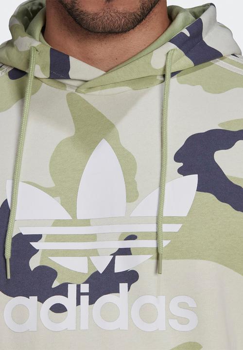 adidas Performance - Camo hoodie - magic lime