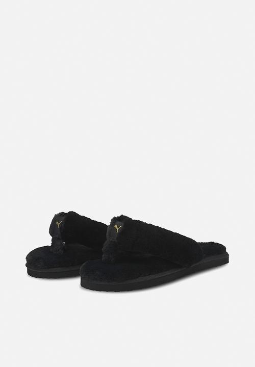 PUMA - Fluff flip - puma black & team gold