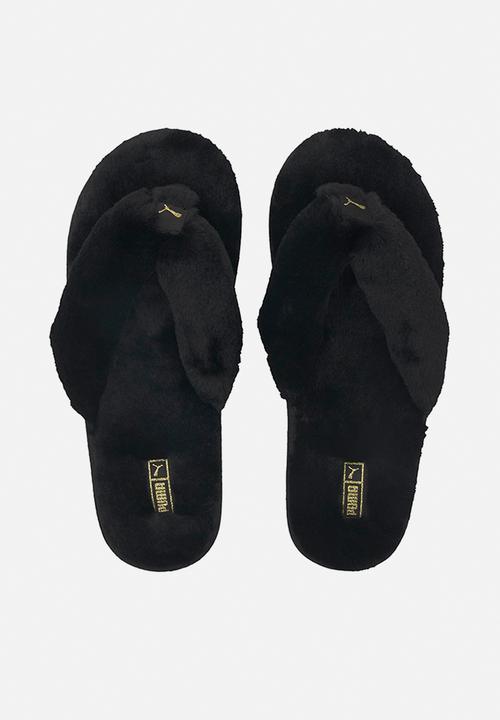 PUMA - Fluff flip - puma black & team gold