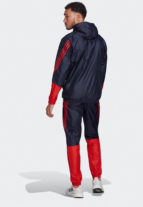 adidas Performance - Woven Sportswear Hooded Tracksuit- Navy  & Vivid Red