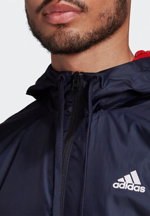 adidas Performance - Woven Sportswear Hooded Tracksuit- Navy  & Vivid Red