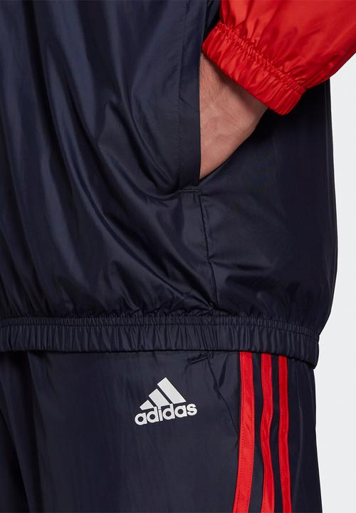 adidas Performance - Woven Sportswear Hooded Tracksuit- Navy  & Vivid Red