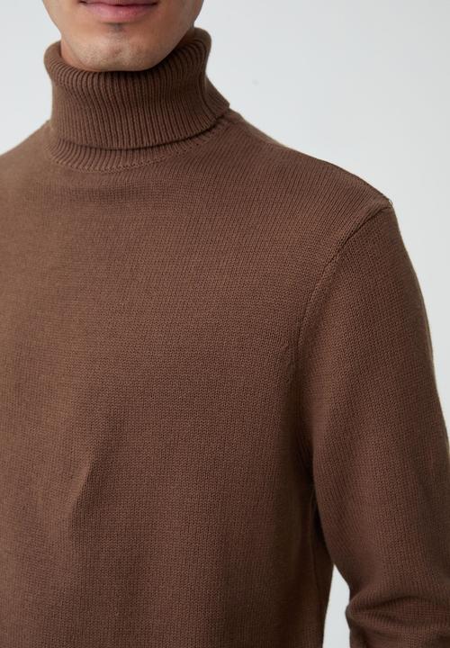 Cotton On - Roll neck sweater - chocolate