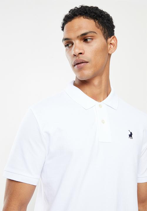 POLO - Mens stretch pique short sleeve golfer - white