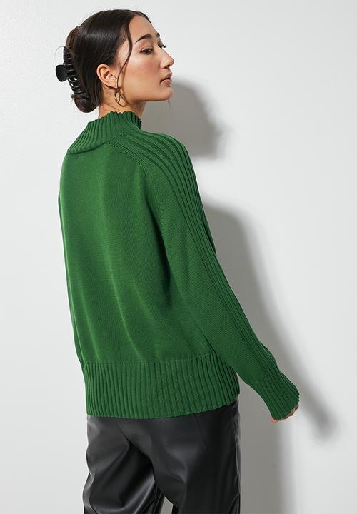 Superbalist - Organic cotton funnel neck - new green