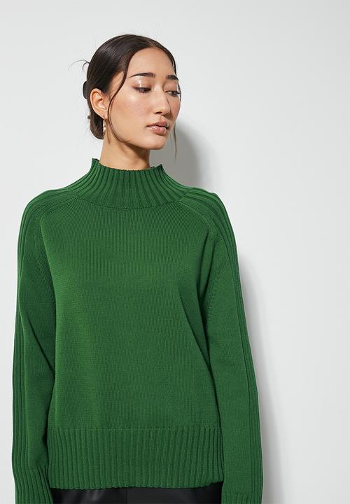 Superbalist - Organic cotton funnel neck - new green