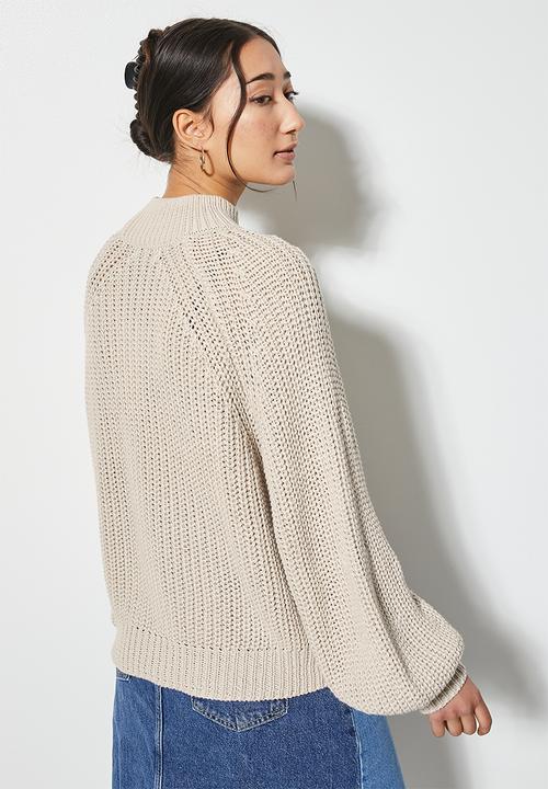 Superbalist -  Rib diversion jumper - stone
