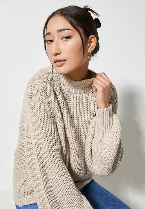 Superbalist -  Rib diversion jumper - stone