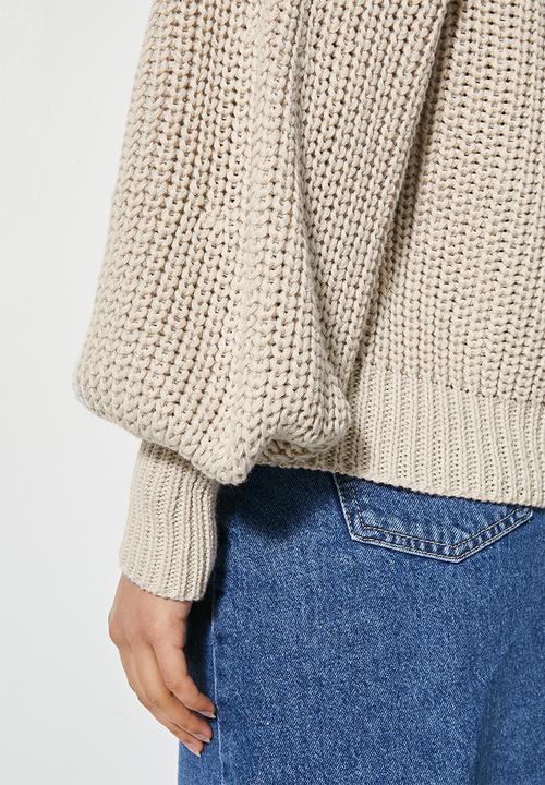 Superbalist -  Rib diversion jumper - stone