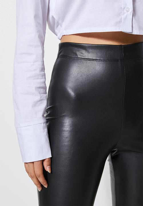 VELVET - Pull on pu kick flare  - black