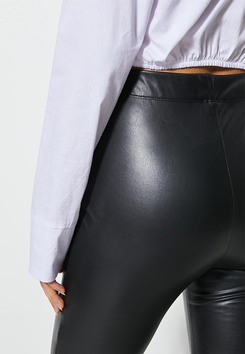 VELVET - Pull on pu kick flare  - black