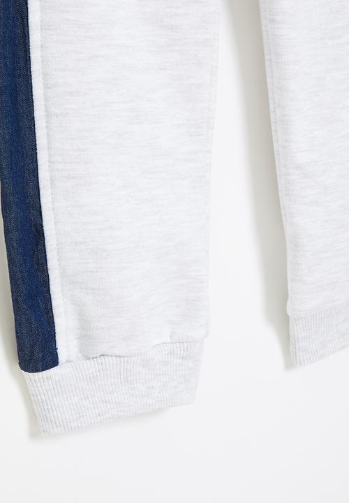 LAB - Denim insert cuffed jogger - light grey