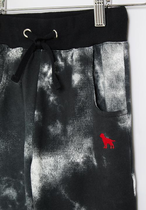 LAB - Cuffed tie-dye jogger - black