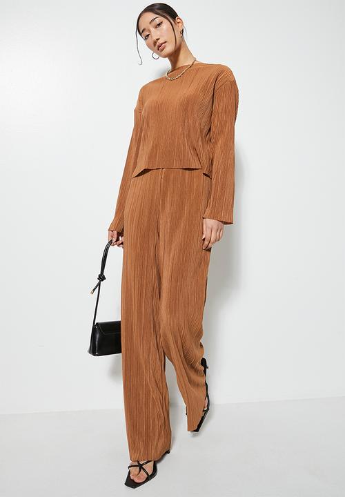 VELVET - Pleated jersey long sleeve top - neutral
