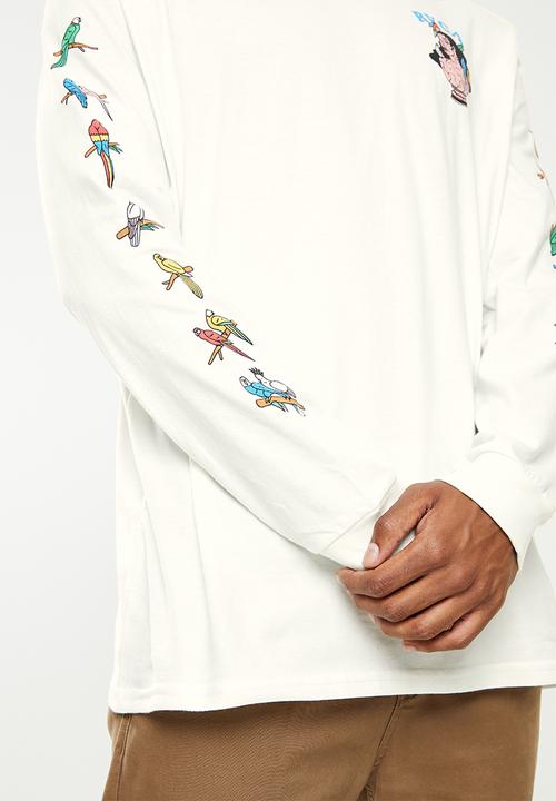 RVCA - LP x KLW Parrot Ice Long Sleeve Tee - Antique White
