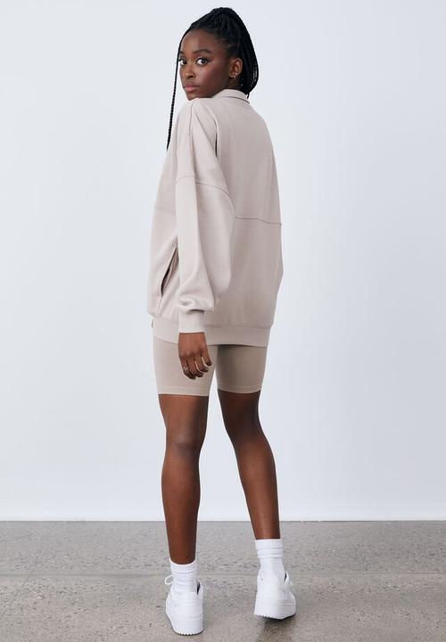 Factorie - Spliced fleece zip through - beige blush