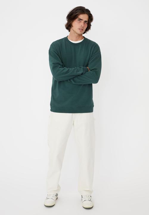 Cotton On - Oversized crew fleece - pineneedle green