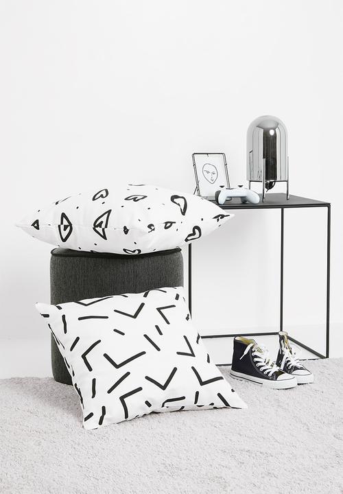 Sixth Floor - Memphis kids cushion cover- black & white