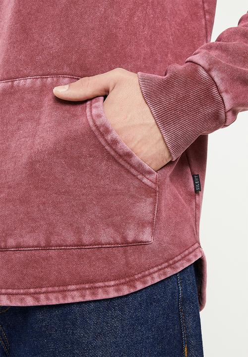 Silent Theory - Faded badge hoodie - burgundy