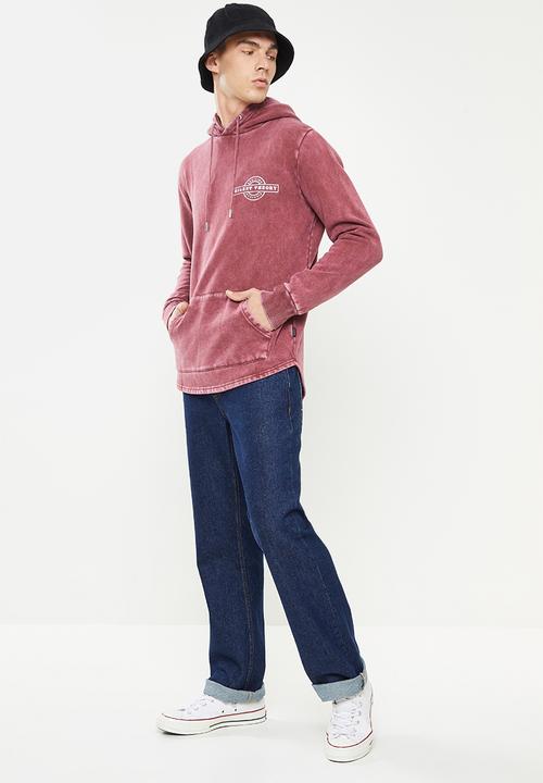 Silent Theory - Faded badge hoodie - burgundy
