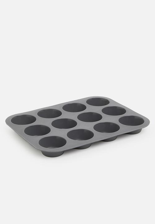 Excellent Houseware - Silicone muffin form - anthracite