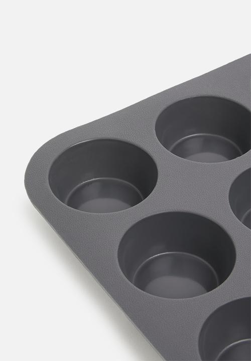 Excellent Houseware - Silicone muffin form - anthracite