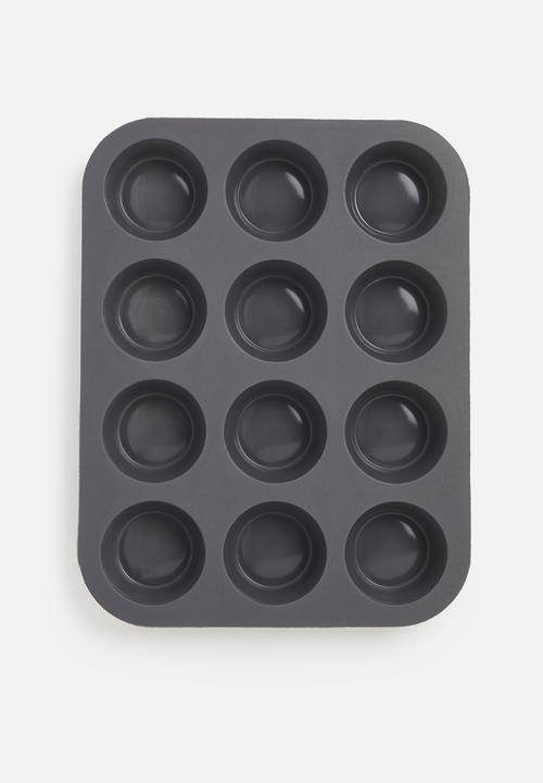 Excellent Houseware - Silicone muffin form - anthracite