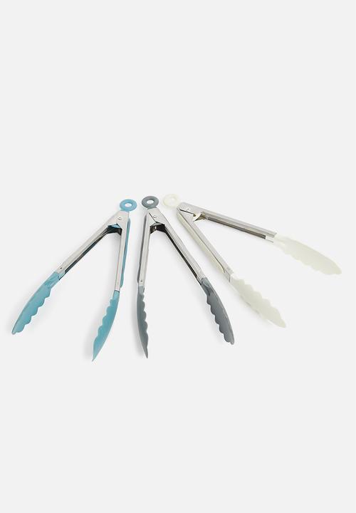Excellent Houseware - Stainless steel tongs - blue