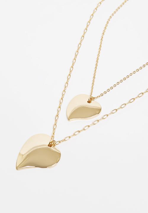 Superbalist - Heart charm layered necklace - gold