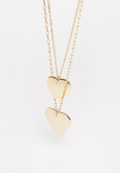 Superbalist - Heart charm layered necklace - gold