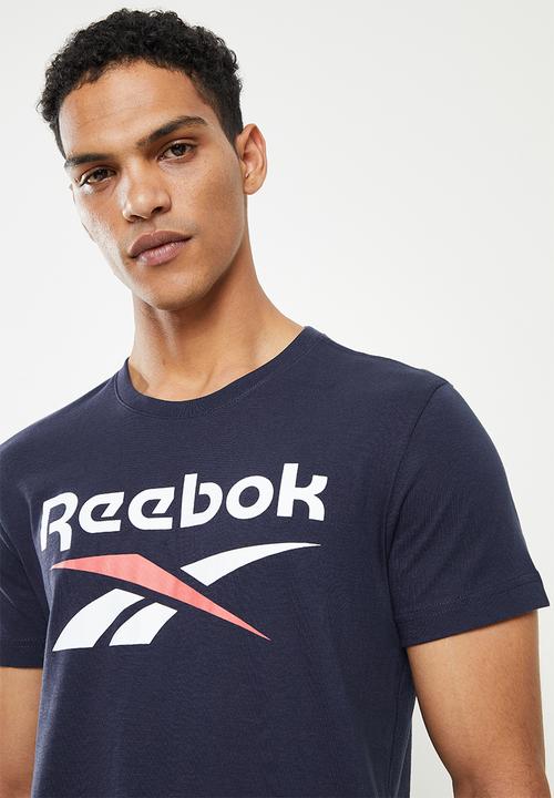 Reebok - GS Stacked SS Tee -  vector navy & white