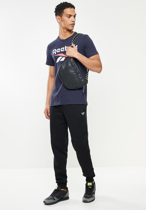 Reebok - GS Stacked SS Tee -  vector navy & white