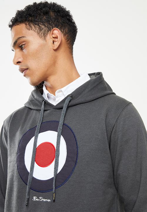 Ben Sherman - Target emb pullover hoody - charcoal