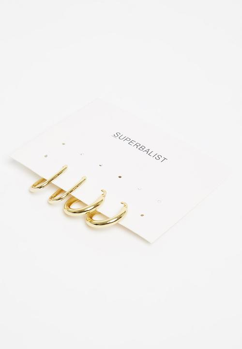 Superbalist - Addison hoop earring set - gold