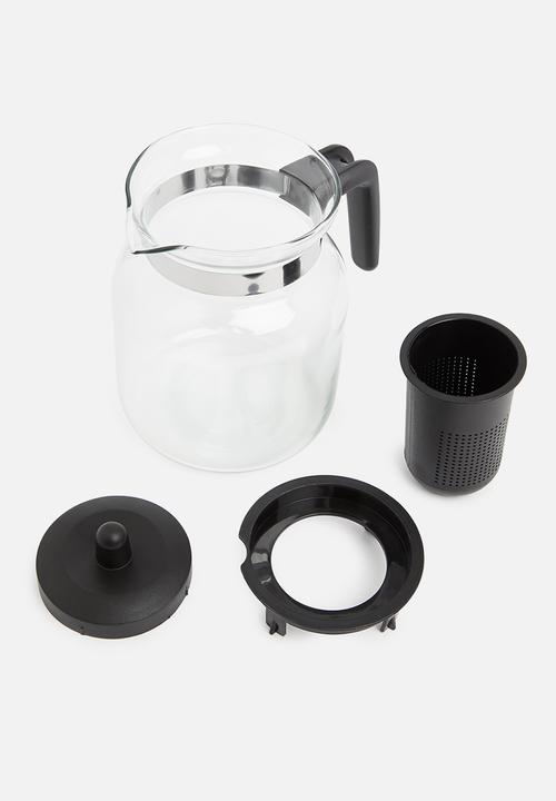 Excellent Houseware - Teapot with tea strainer - black