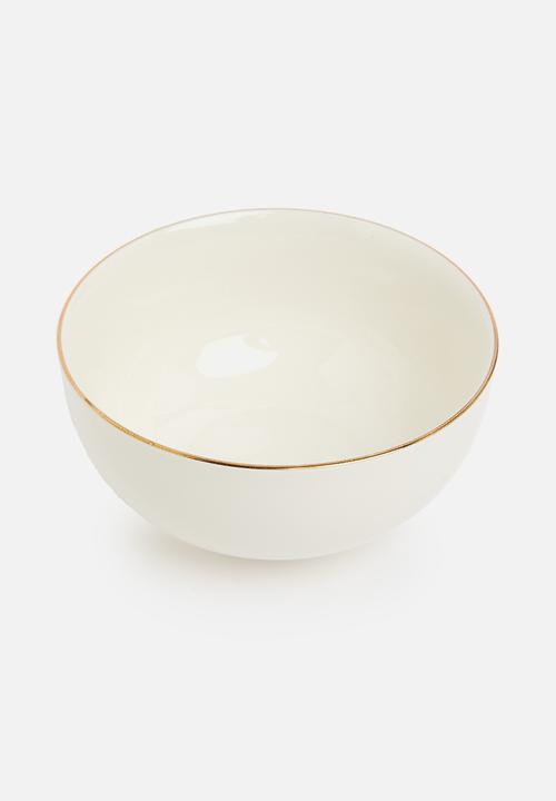 Excellent Houseware - Porcelain Gold rimmed cereal bowl - set of 4 