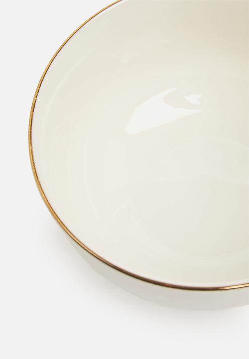 Excellent Houseware - Porcelain Gold rimmed cereal bowl - set of 4 