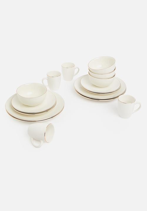 Excellent Houseware - Porcelain Gold rimmed cereal bowl - set of 4 