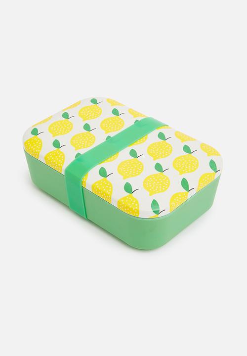 Excellent Houseware - Lemon lunch box - green & yellow 