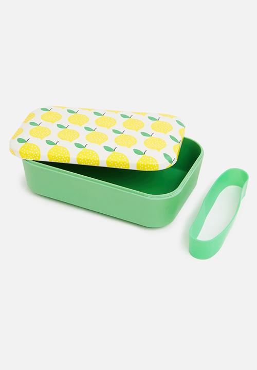 Excellent Houseware - Lemon lunch box - green & yellow 