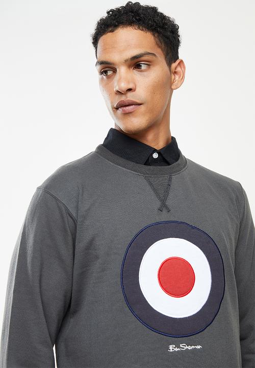 Ben Sherman - Target emb crew fleece sweater - charcoal