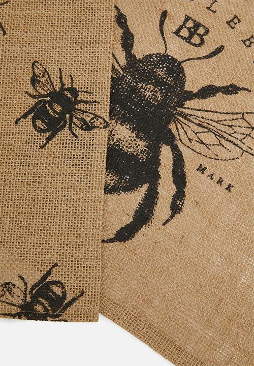 Excellent Houseware - Bees Placemat set of 2 - Natural