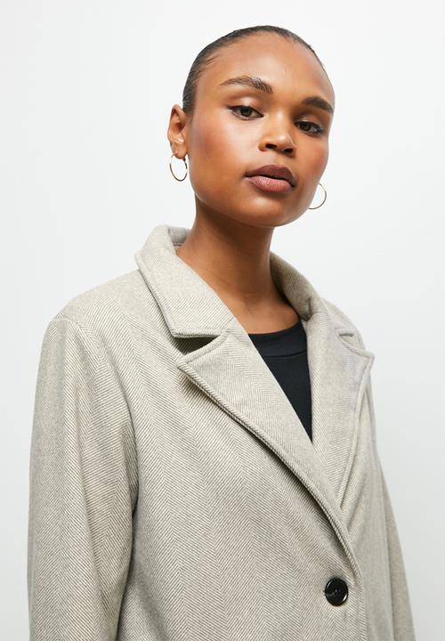 edit - Herringbone coat - light grey