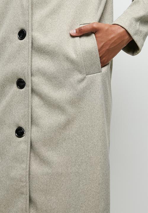 edit - Herringbone coat - light grey