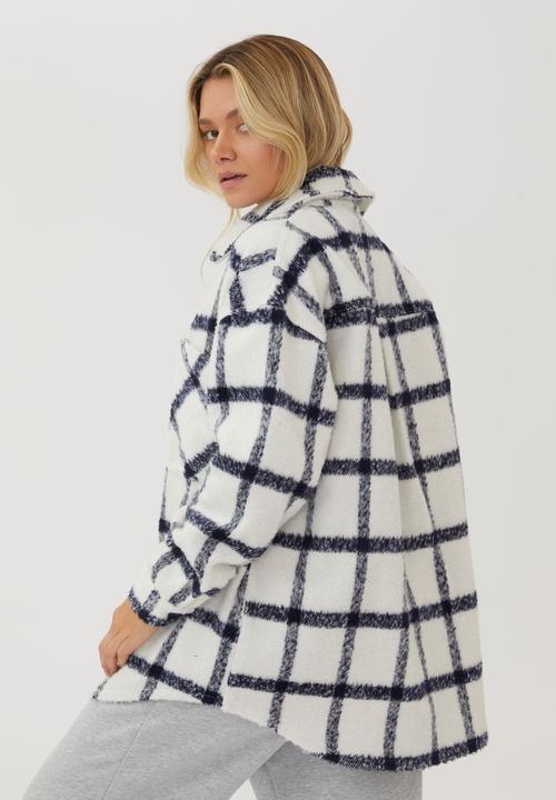 Cotton On - The boxy shacket - navy & white check