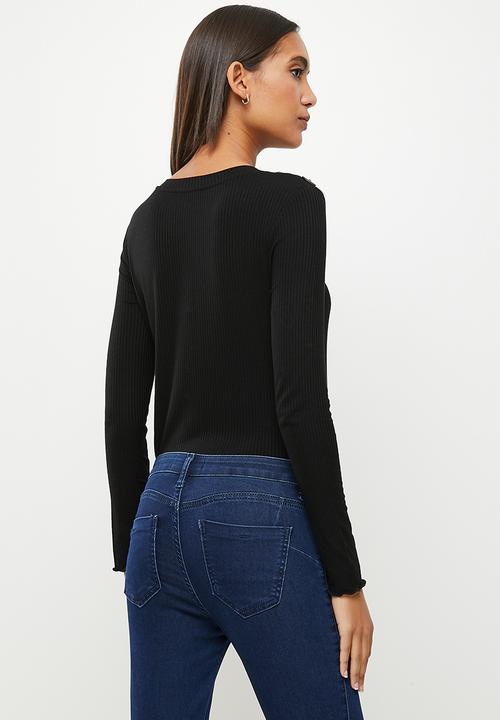 Koton - Crew neck long sleeve t-shirt - black