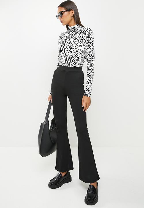 Koton - High waist flared trousers - black