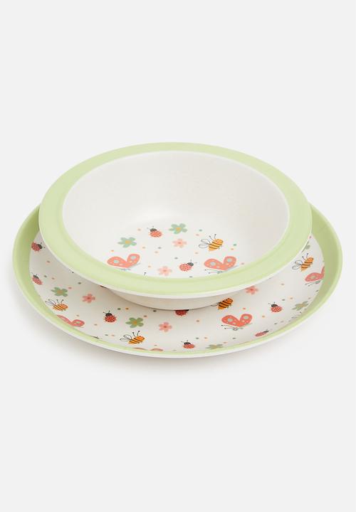 Excellent Houseware - Children eating set - white & green 