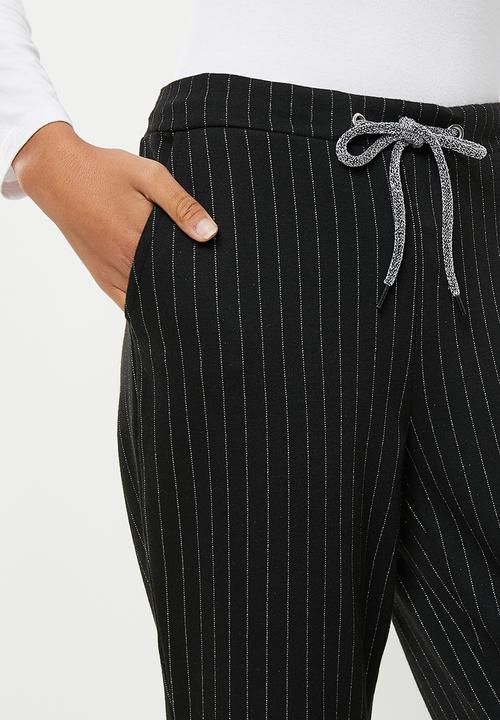 Koton - Striped drawstring trousers - black 